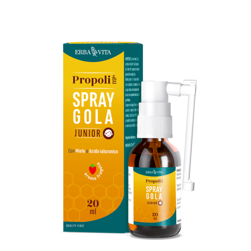 PROPOLI EVSP® SPRAY GOLA MUCOADESIVO JUNIOR doplněk stravy - propolisový sprej do krku pro děti a citlivé osoby - nachlazení